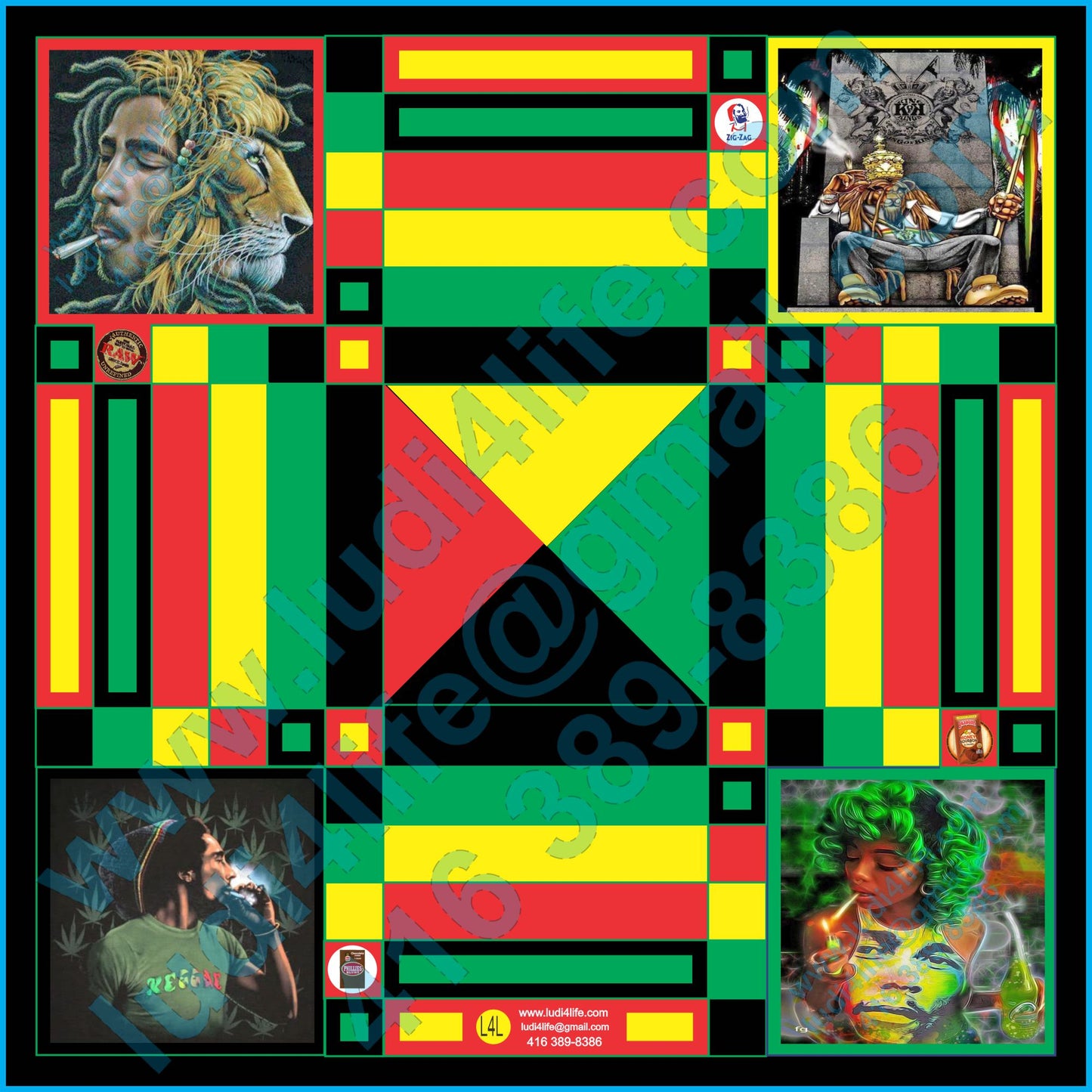 Weed 3 Ludi Board - Premium Jamaican Heritage Game Board