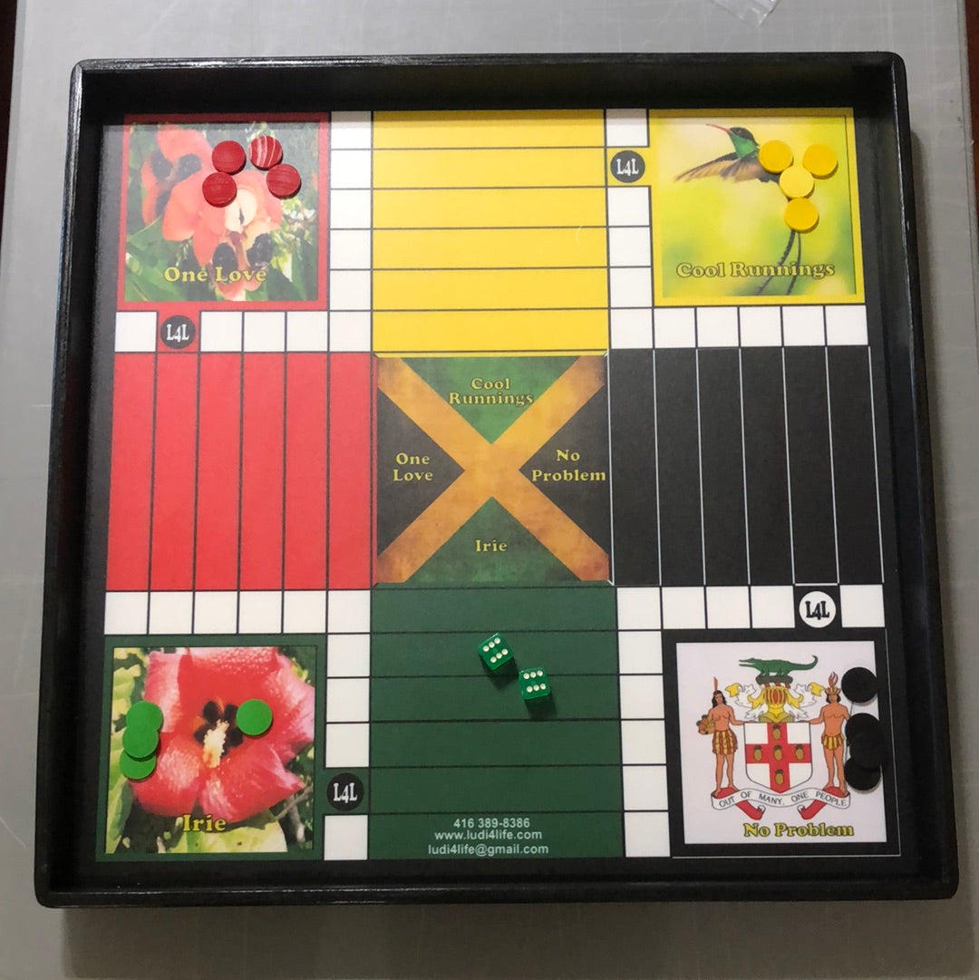 Cool Runnings Ludi Board - Premium Jamaican Heritage Game